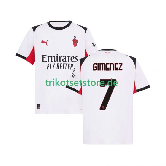AC Mailand Santiago Gimenez 7 2025-2026 Herren Trikot Auswärts Kurzarm