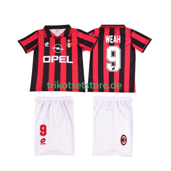 AC Mailand WEAH 9 Retro 1996 1997 Kinder Trikotset Heim Kurzarm