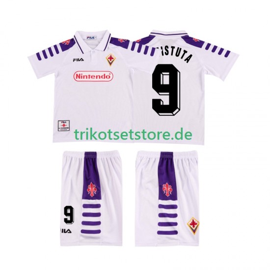 AC Florenz BASTUTA 9 Retro 1998 1999 Kinder Trikotset Auswärts Kurzarm