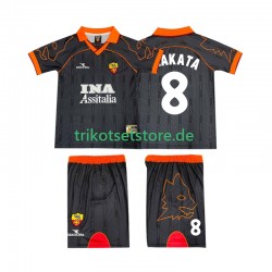 AS Rom NAKATA 8 Retro 1999 2000 Kinder Trikotset Auswärts Kurzarm