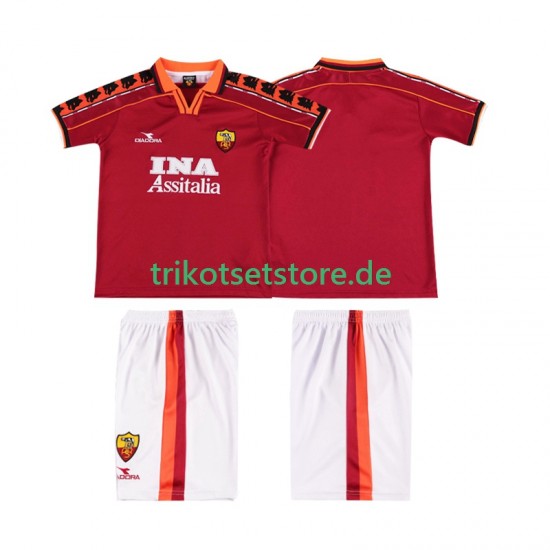 AS Rom Retro 1998 1999 Kinder Trikotset Heim Kurzarm