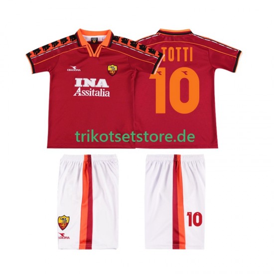 AS Rom TOTTI 10 Retro 1998 1999 Kinder Trikotset Heim Kurzarm