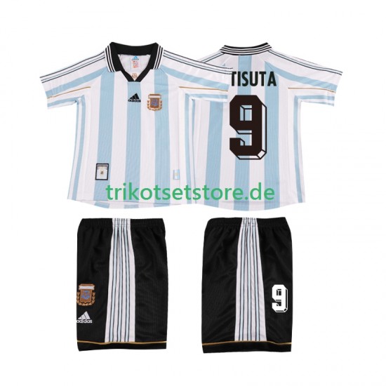 Argentinien BATISUTA 9 Retro 1998 Kinder Trikotset Heim Kurzarm