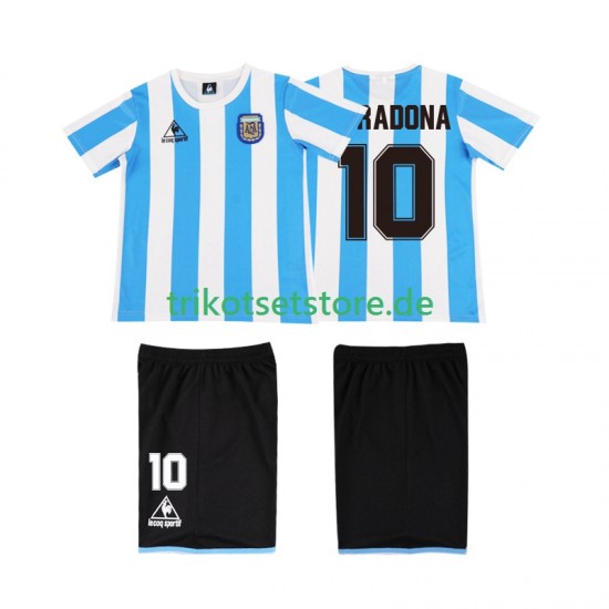 Argentinien MARADONA 10 Retro 1986 Kinder Trikotset Heim Kurzarm