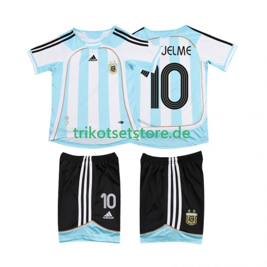 Argentinien RIQUELME 10 Retro 2006 2007 Kinder Trikotset Heim Kurzarm