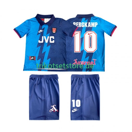 Arsenal BERGKAMP 10 Retro 1995 1996 Kinder Trikotset Auswärts Kurzarm