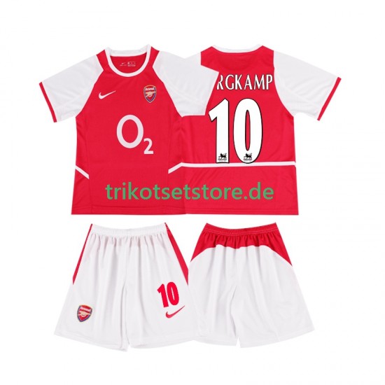 Arsenal BERGKAMP 10 Retro 2002 2003 Kinder Trikotset Heim Kurzarm