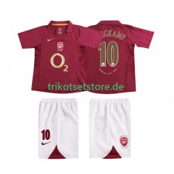 Arsenal BERGKAMP 10 Retro 2005 2006 Kinder Trikotset Heim Kurzarm