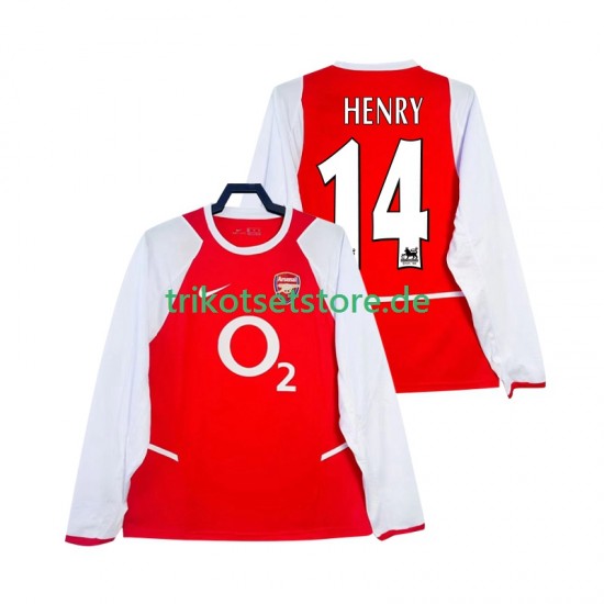 Arsenal Henry 14 Retro 2002 2003 Herren Trikot Heim Langarm