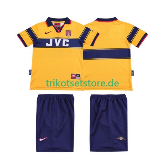 Arsenal Retro 1997 1999 Kinder Trikotset Auswärts Kurzarm