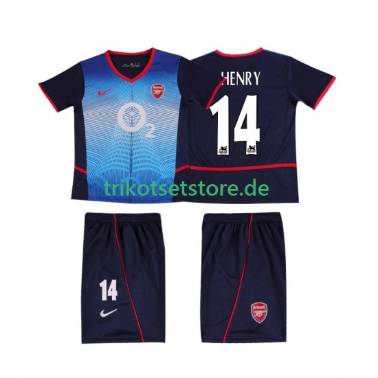 Arsenal Thierry Henry 14 Retro 2002 2004 Kinder Trikotset Auswärts Kurzarm