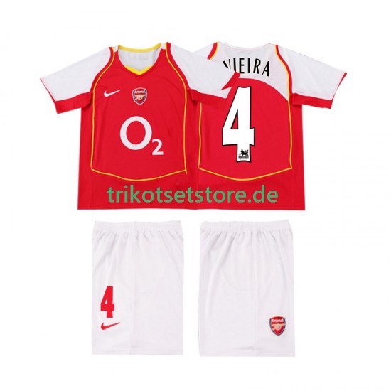 Arsenal VIEIRA 4 Retro 2004 2005 Kinder Trikotset Heim Kurzarm