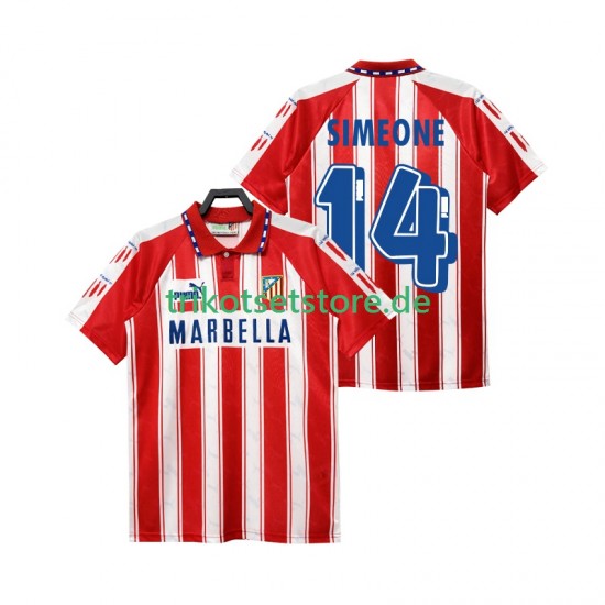 Atlético Madrid SIMEONE 14 Retro 1994 1995 Herren Trikot Heim Kurzarm