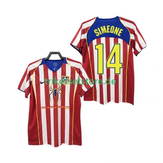 Atlético Madrid SIMEONE 14 Retro 2004 2005 Herren Trikot Heim Kurzarm