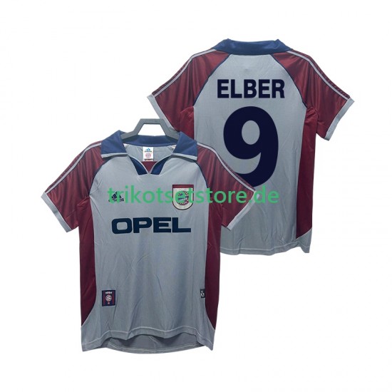 FC Bayern München Elber 9 Retro 1997 1999 Herren Trikot Ausweich Kurzarm