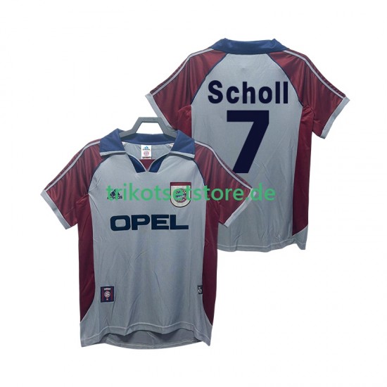 FC Bayern München Scholl 7 Retro 1998 1999 Herren Trikot Ausweich Kurzarm