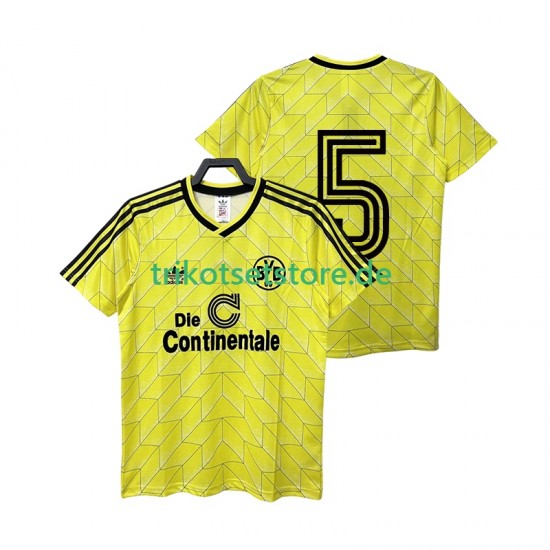 Borussia Dortmund 5 Retro 1988 1989 Herren Trikot Heim Kurzarm