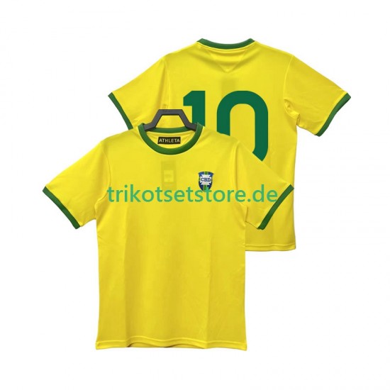Brasilien 10 Retro 1970 Herren Trikot Heim Kurzarm
