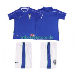 Brasilien Retro 1998 Kinder Trikotset Auswärts Kurzarm
