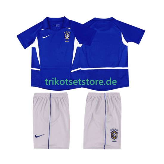 Brasilien Retro 2002 Kinder Trikotset Auswärts Kurzarm