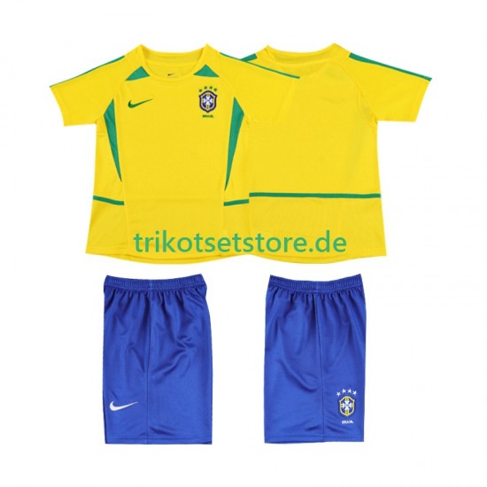 Brasilien Retro 2002 Kinder Trikotset Heim Kurzarm