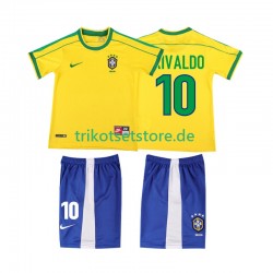 Brasilien RIVALDO 10 Retro 1998 Kinder Trikotset Heim Kurzarm