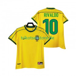Brasilien RIVALDO 10 Retro 1998 Herren Trikot Heim Kurzarm