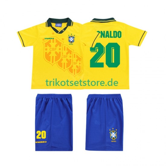 Brasilien RONALDO 20 Retro 1994 Kinder Trikotset Heim Kurzarm