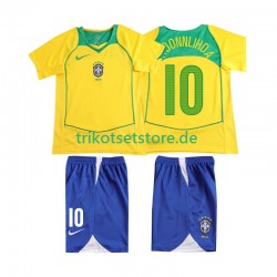 Brasilien RONALOINHO 10 Retro 2004 Kinder Trikotset Heim Kurzarm