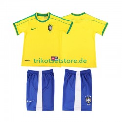 Brasilien Retro 1998 Kinder Trikotset Heim Kurzarm