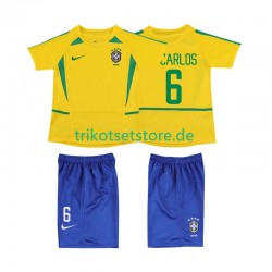 Brasilien Roberto Carlos 6 Retro 2002 Kinder Trikotset Heim Kurzarm