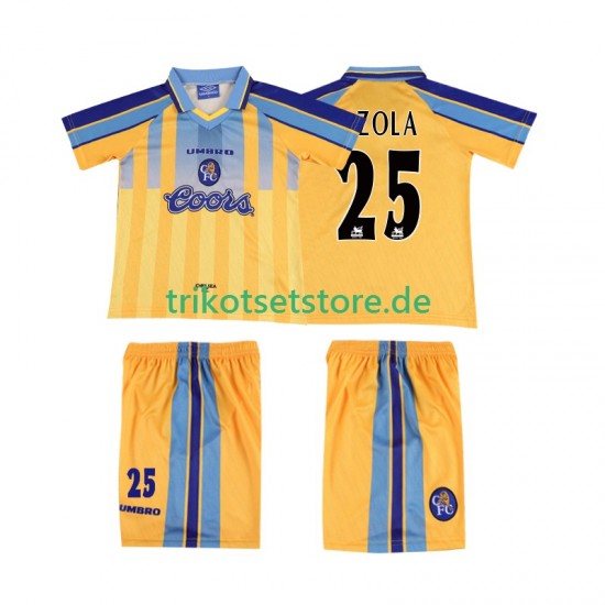 Chelsea ZOLA 25 Retro 1995 1997 Kinder Trikotset Auswärts Kurzarm