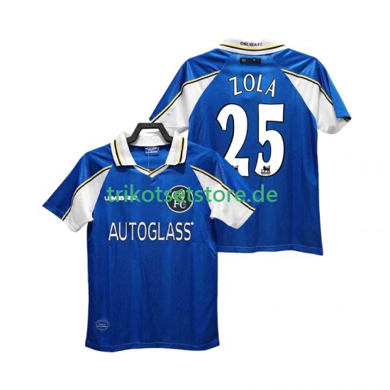 Chelsea ZOLA 25 Retro 1997 1999 Herren Trikot Heim Kurzarm