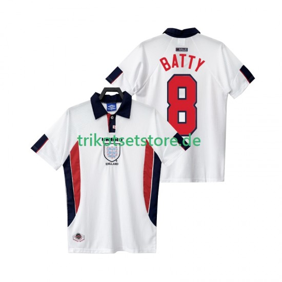 England BATTY 8 Retro 1998 Herren Trikot Heim Kurzarm