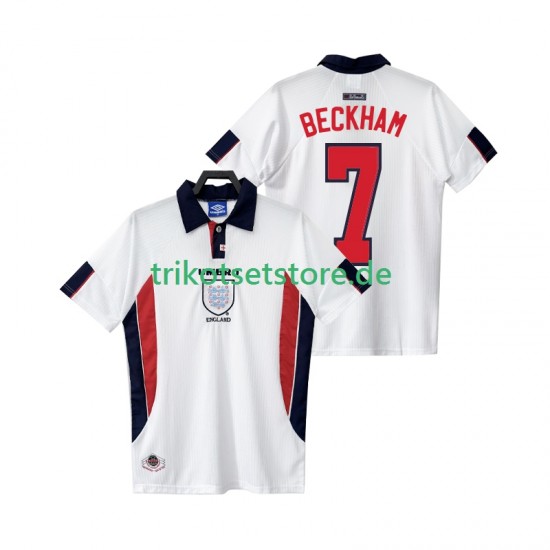 England BECKHAM 7 Retro 1998 Herren Trikot Heim Kurzarm