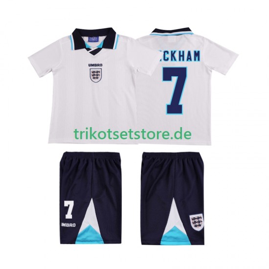 England Beckham 7 Retro 1996 Kinder Trikotset Heim Kurzarm