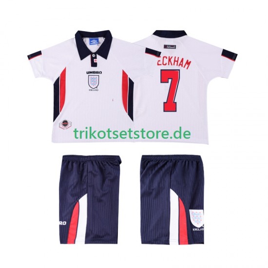 England Beckham 7 Retro 1998 Kinder Trikotset Heim Kurzarm