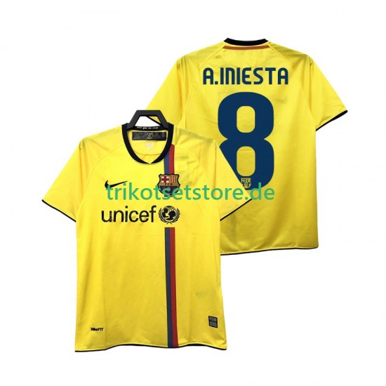 FC Barcelona A INIESTA 8 Retro 2008 2009 Herren Trikot Auswärts Kurzarm