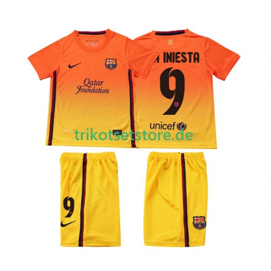 FC Barcelona A INIESTA 9 Retro 2012 2013 Kinder Trikotset Auswärts Kurzarm