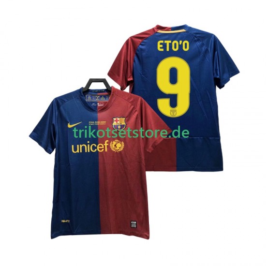 FC Barcelona ETO O 9 Retro Champions League 2008 2009 Herren Trikot Heim Kurzarm