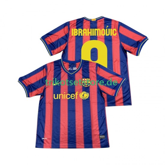 FC Barcelona Ibrahimovic 9 Retro 2009 2010 Herren Trikot Heim Kurzarm