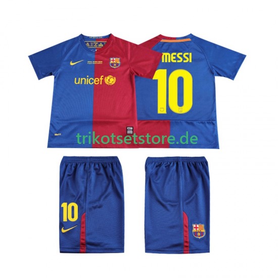 FC Barcelona Lionel Messi 10 Retro Champions League 2008 2009 Kinder Trikotset Heim Kurzarm