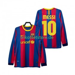 FC Barcelona Lionel Messi 10 Retro 2010 2011 Herren Trikot Heim Langarm