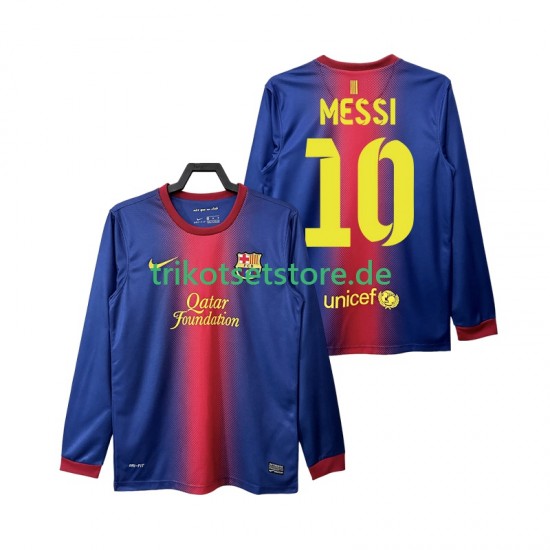 FC Barcelona Lionel Messi 10 Retro 2012 2013 Herren Trikot Heim Langarm