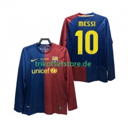 FC Barcelona Lionel Messi 10 Retro Champions League 2008 2009 Herren Trikot Heim Langarm