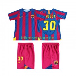 FC Barcelona Lionel Messi 30 Retro Champions League 2005 2006 Kinder Trikotset Heim Kurzarm