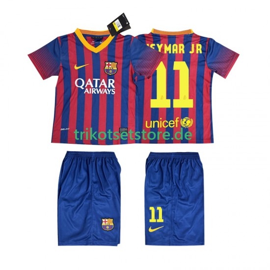 FC Barcelona Neymar JR 11 Retro 2013 2014 Kinder Trikotset Heim Kurzarm