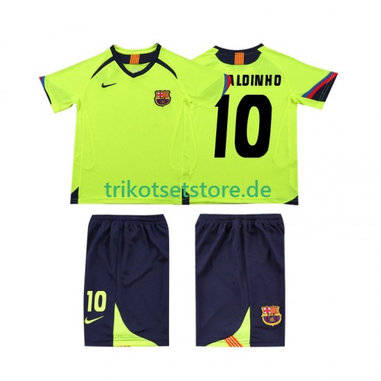 FC Barcelona RONALDINHO 10 Retro 2005 2006 Kinder Trikotset Auswärts Kurzarm