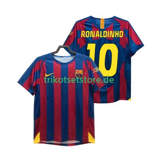 FC Barcelona RONALDINHO 10 Retro Champions League 2005 2006 Herren Trikot Heim Kurzarm