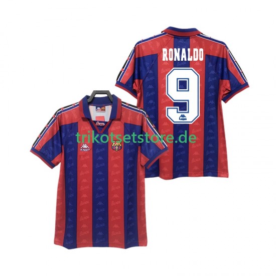 FC Barcelona RONALDO 9 Retro 1996 1997 Herren Trikot Heim Kurzarm